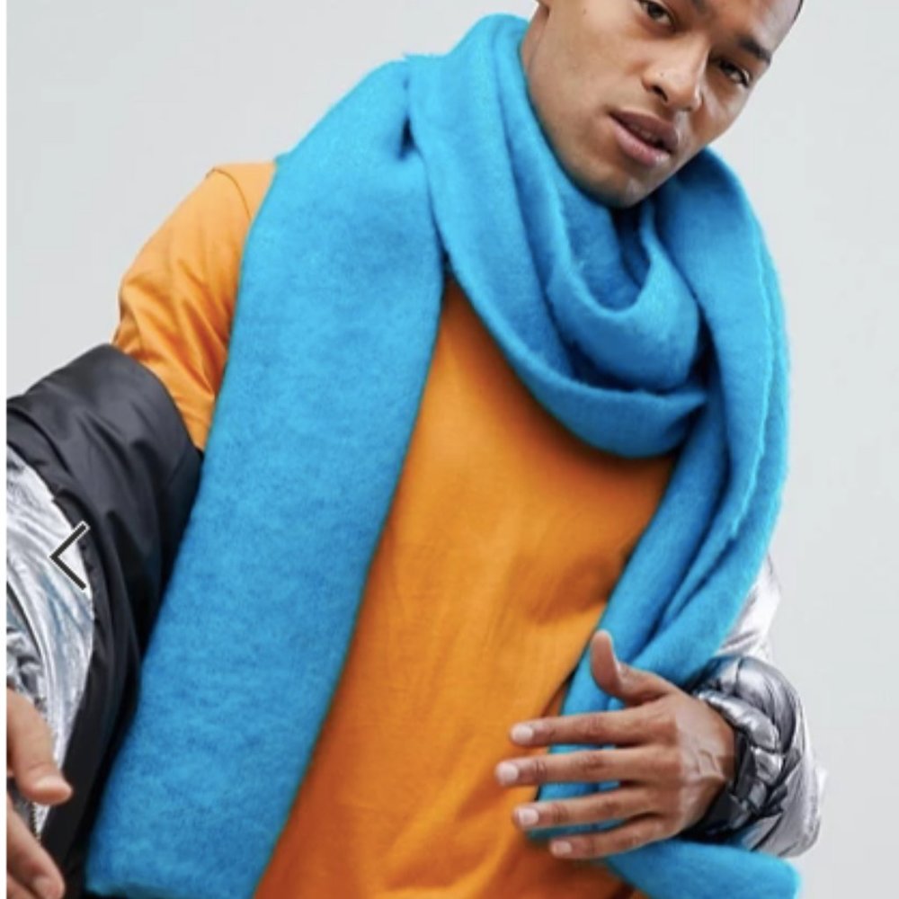 ASOS DESIGN standard scarf in bright blue